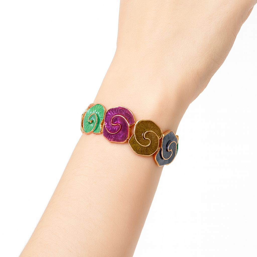 “Women’s enamel swirl pattern bracelet”