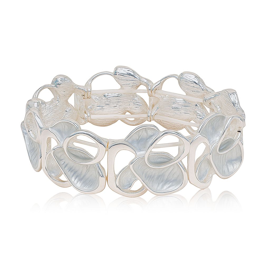Modern abstract stretch bracelet worn on wrist