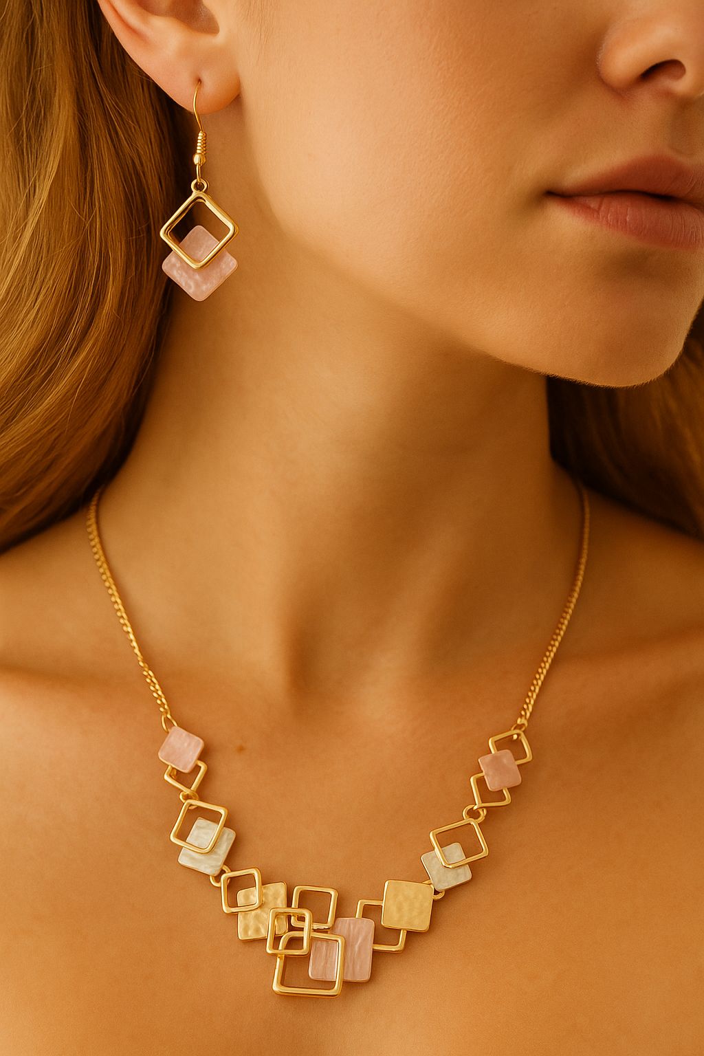 modern statement enamel necklace with artistic design