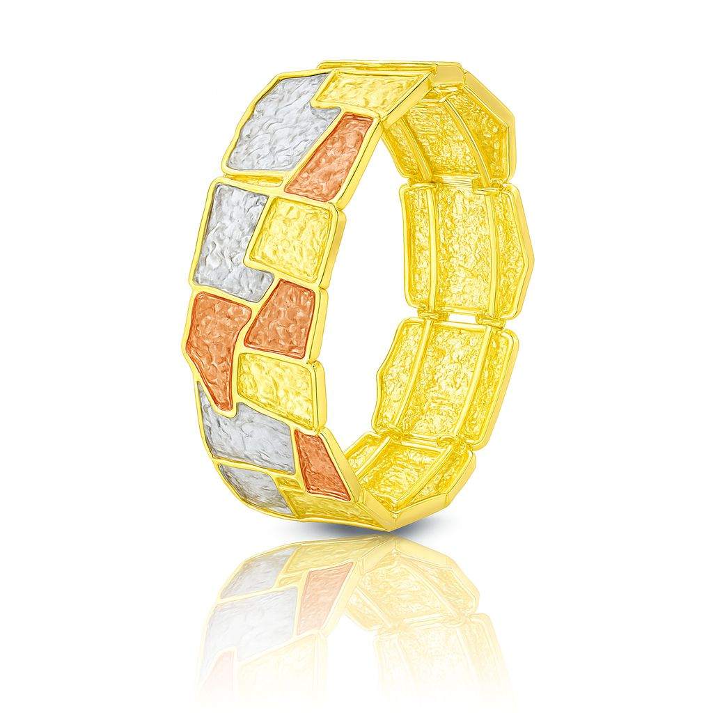 Hand-painted mosaic KC gold plated bracelet for women – front angle