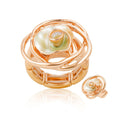 Mother of pearl floral ring with KC gold plating
