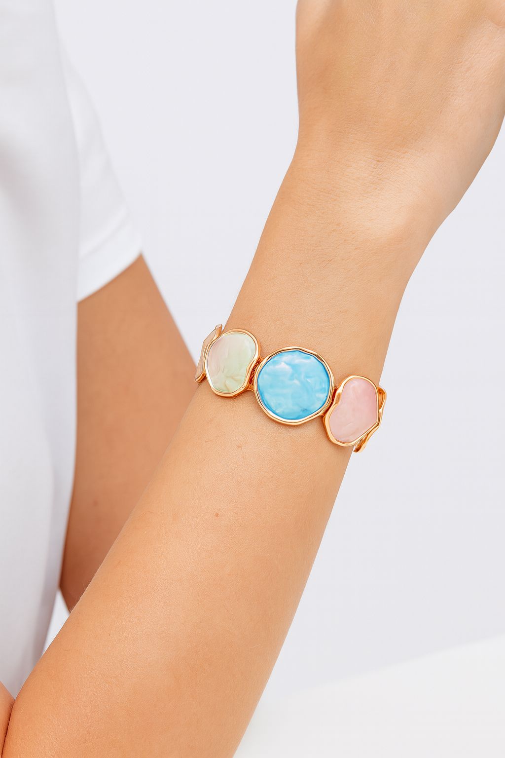 “Colorful enamel jewelry bracelet with glossy finish”