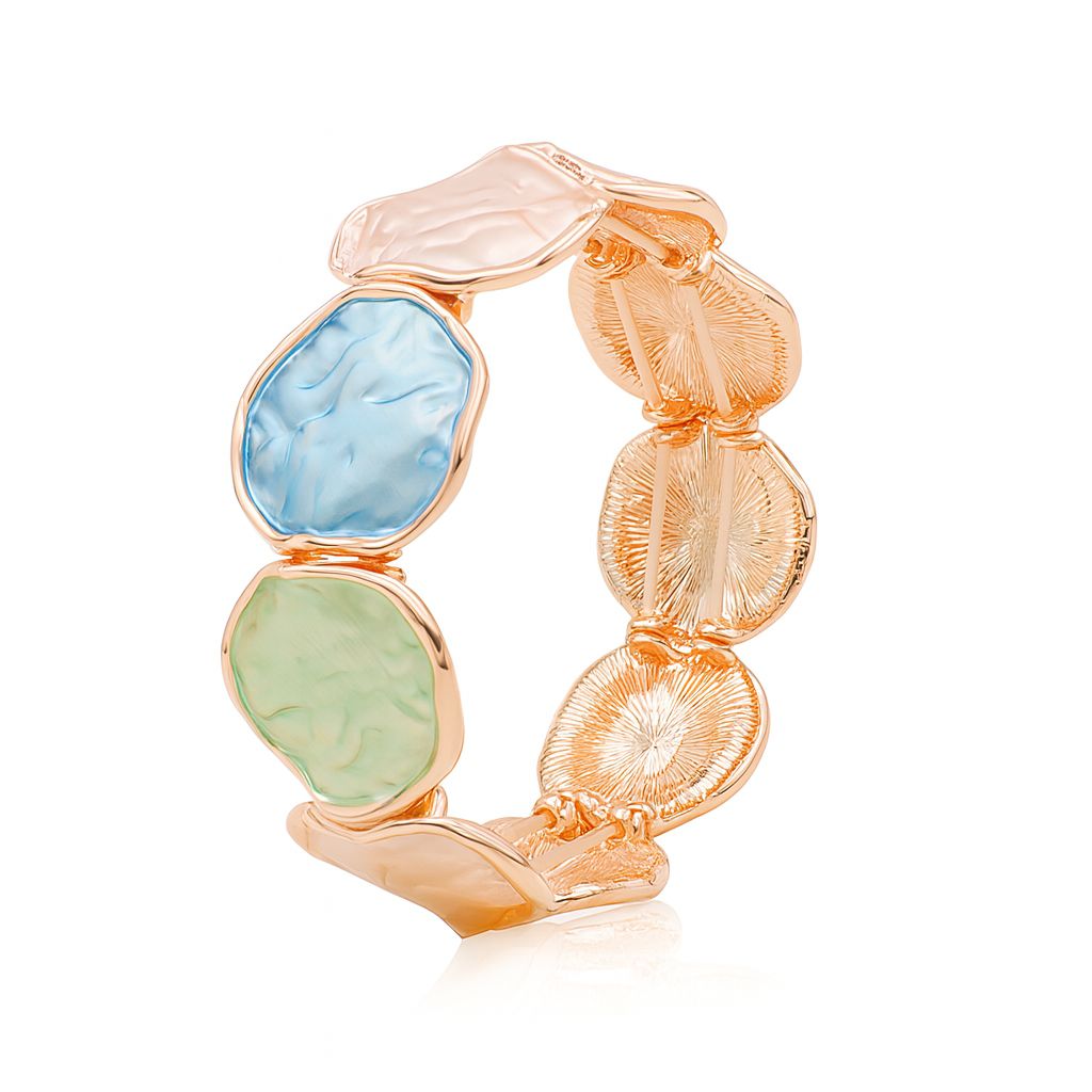 Multicolor enamel bracelet KC gold plated – front view