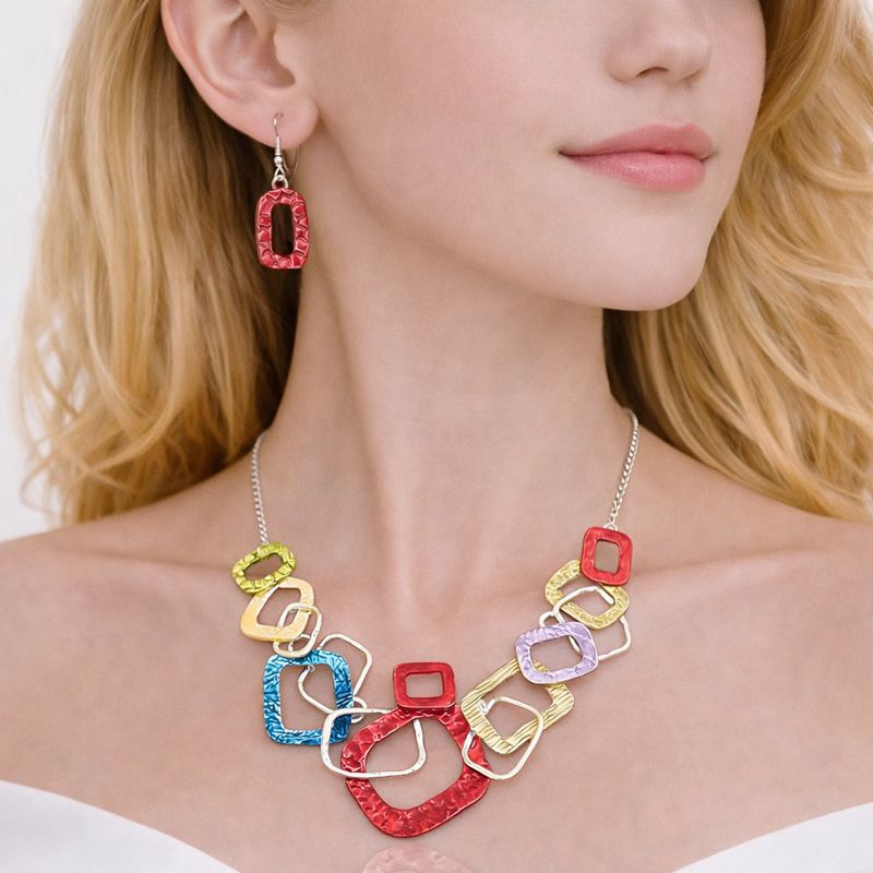 Hand painted enamel geometric earrings with KC gold plating