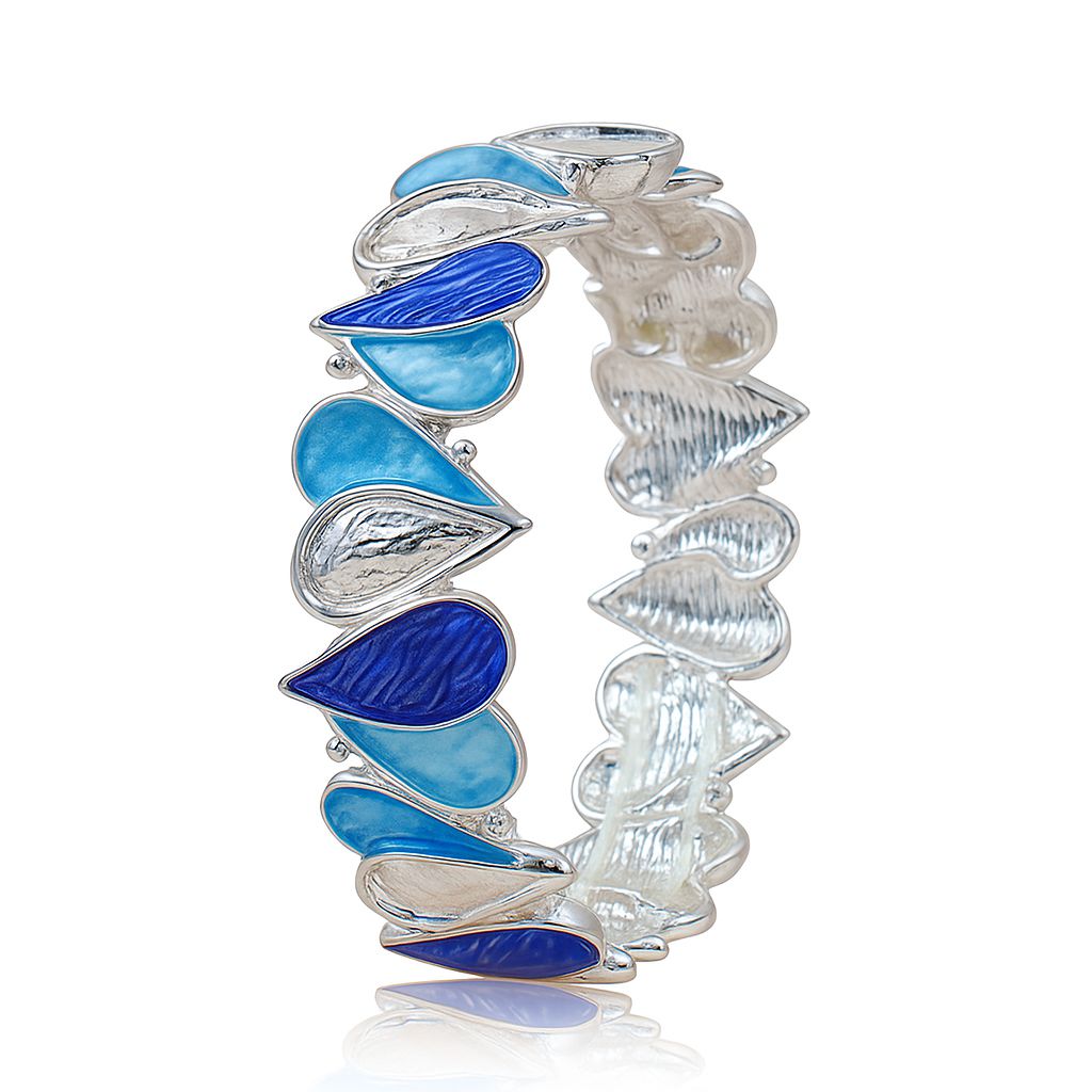 women-ocean-blue-enamel-bracelet-on-model