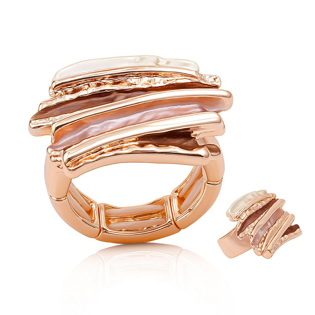 Organic layered gold ring with KC gold plating