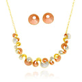 KC gold plated artistic necklace and earring set for women