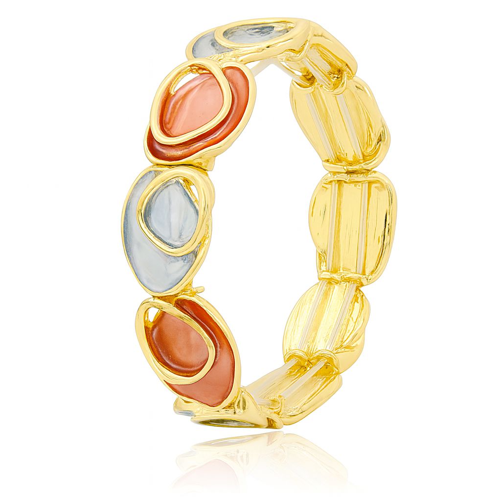 KC gold hand-painted enamel bangle bracelet for women