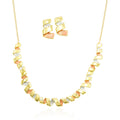 Geometric KC gold plated necklace and earrings set with hand-painted enamel