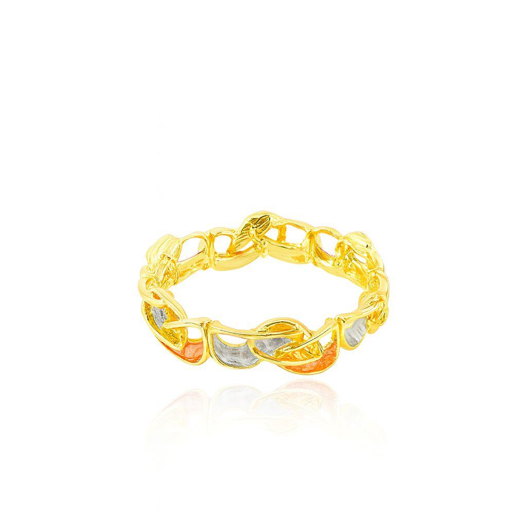 Irregular shape enamel bangle bracelet in KC gold finish – angled detail view