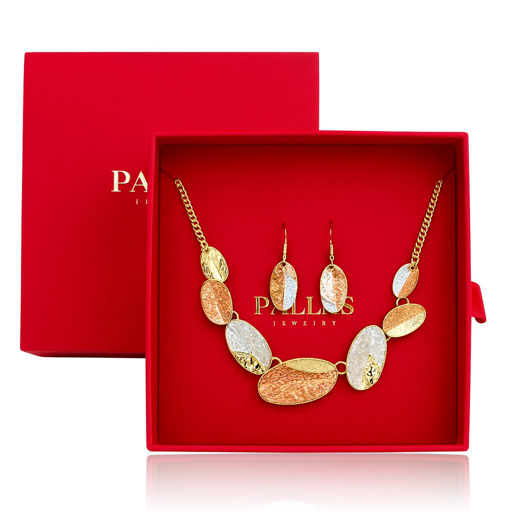 PALLAS Jewelry gift box with oval necklace and earrings set