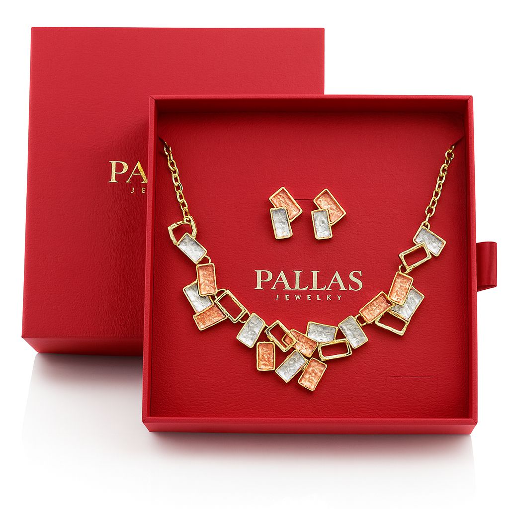 Pallas Jewelry gift box with modern rectangle jewelry set