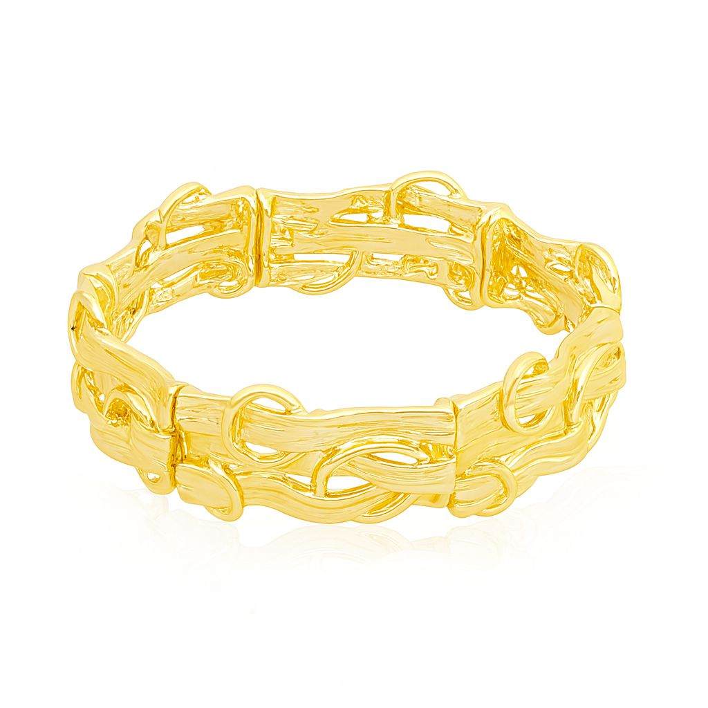 KC gold plated alloy bracelet with artistic hand-painted design by Pallas Jewellery