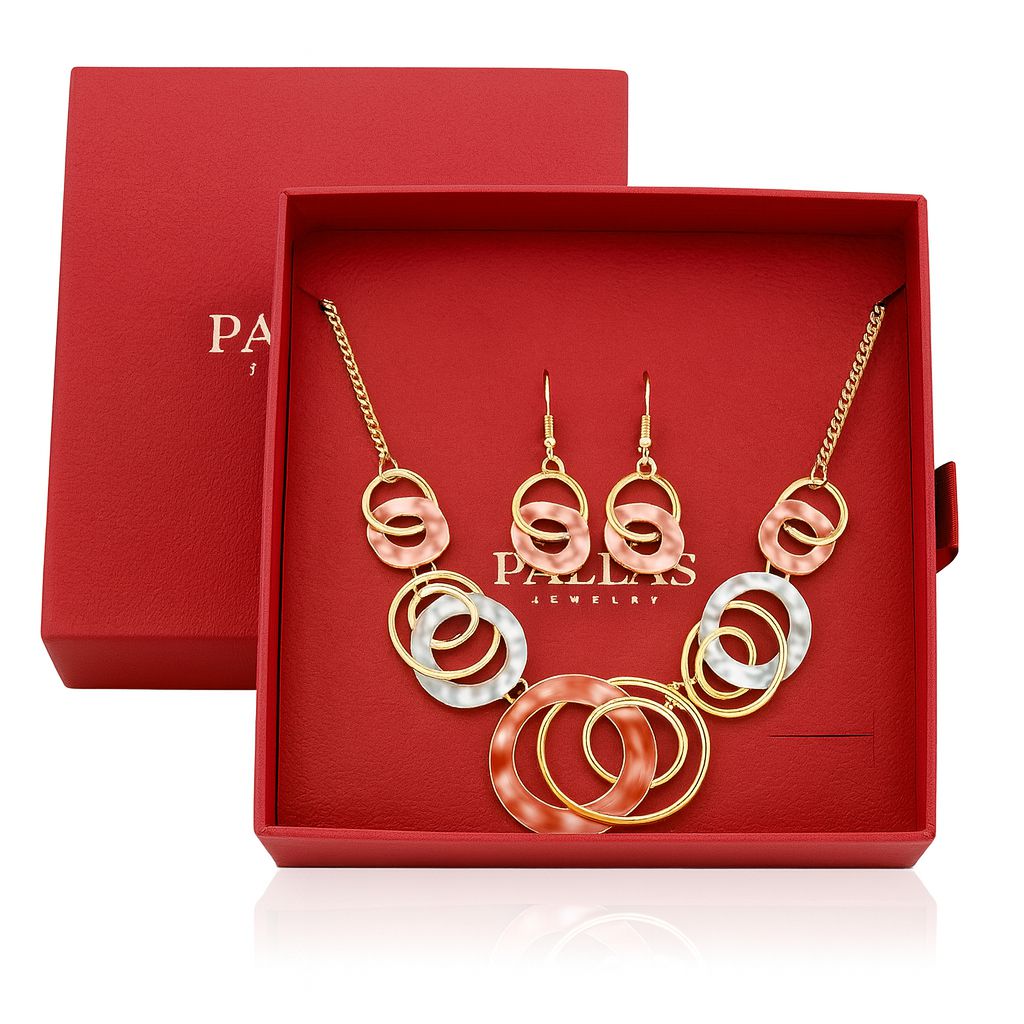 PALLAS luxury gift box with gold drip design necklace set