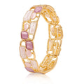 Hand-painted pink mosaic KC gold bracelet for women