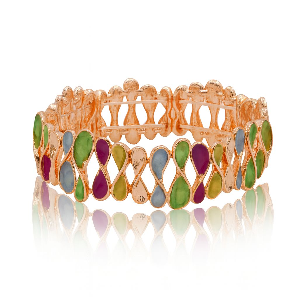 Artistic red cream hand-painted fashion bangle