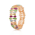 Red and cream enamel bracelet KC gold plated for women