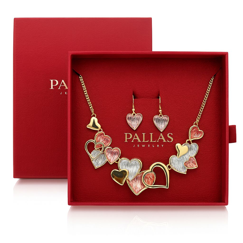 Romantic heart-shaped jewelry gift set for her
