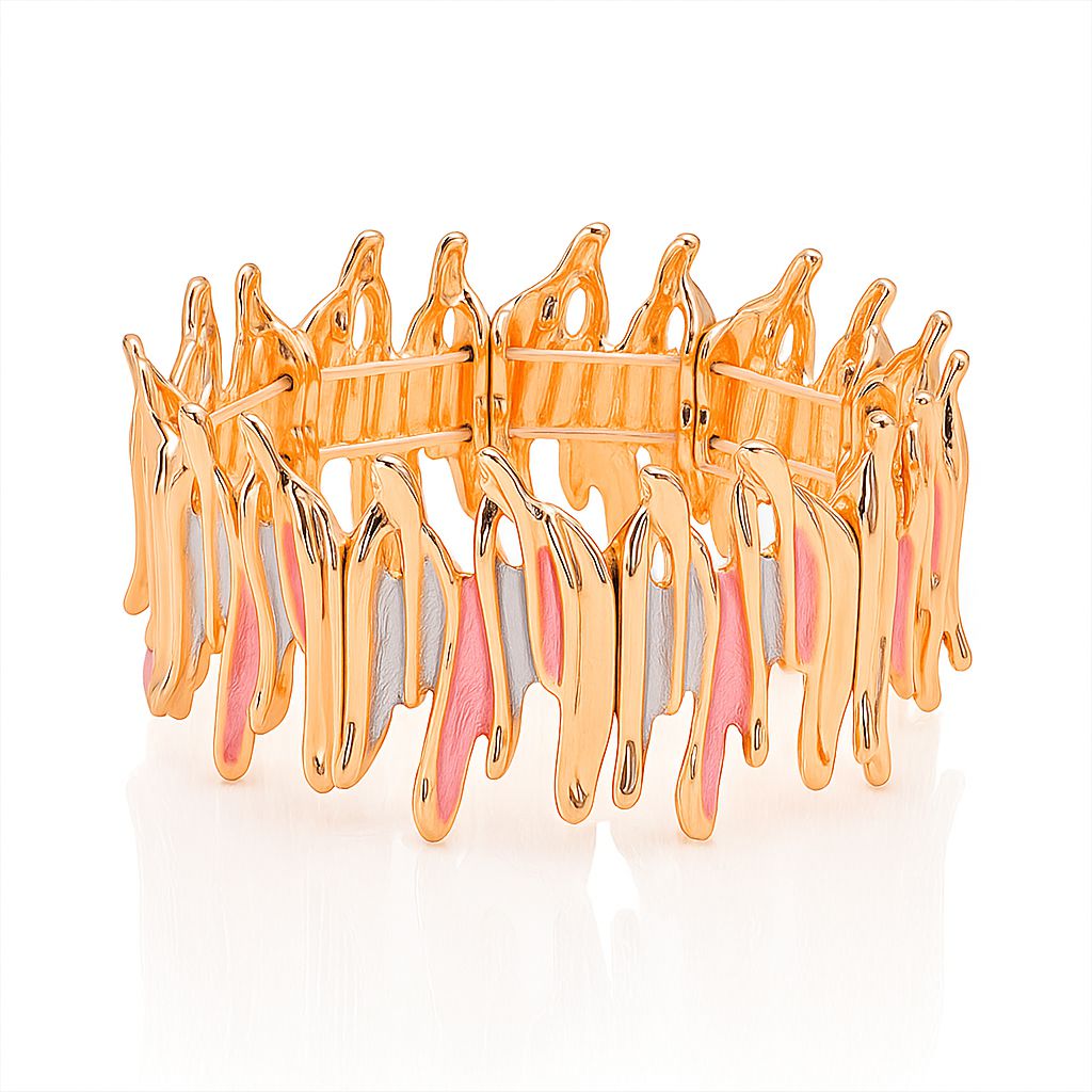 Sculptural droplet-style gold jewelry set with artistic finish