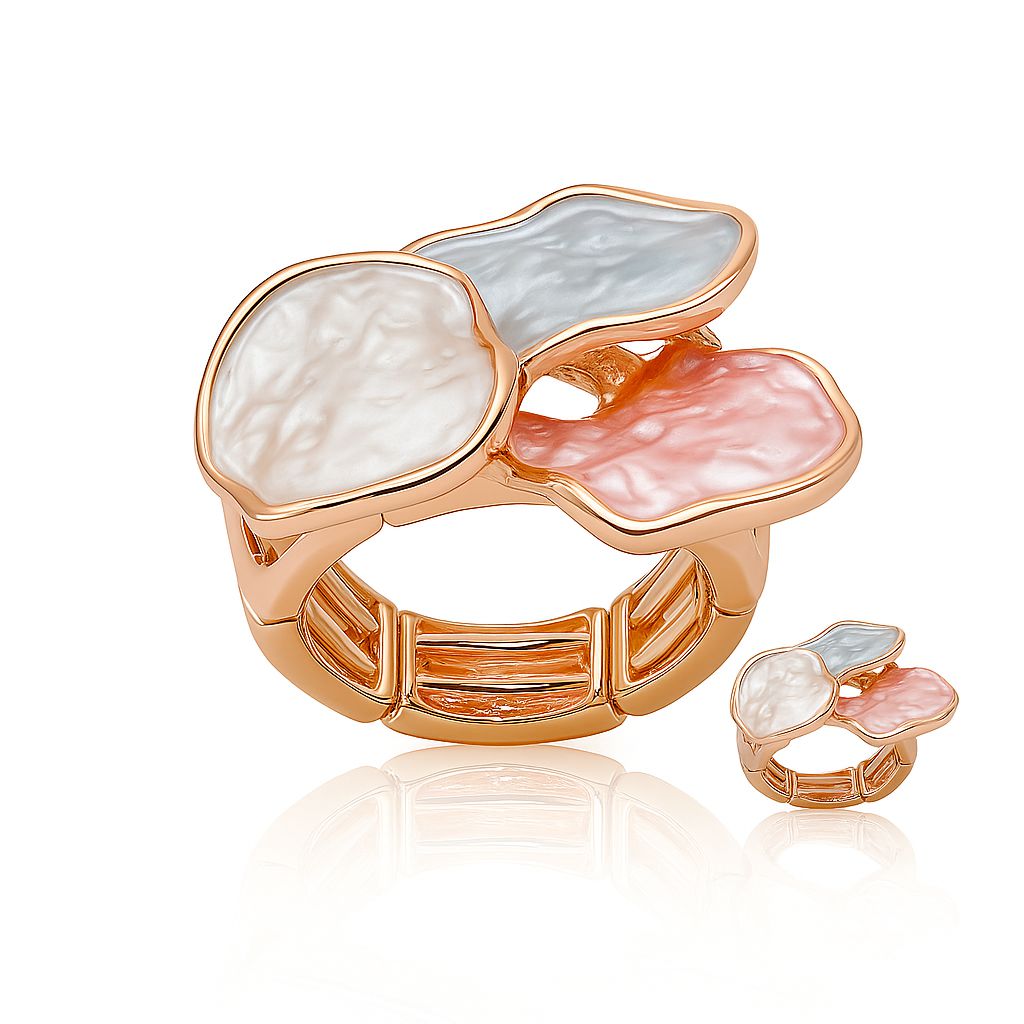 Hand painted enamel ring with KC gold plated alloy finish