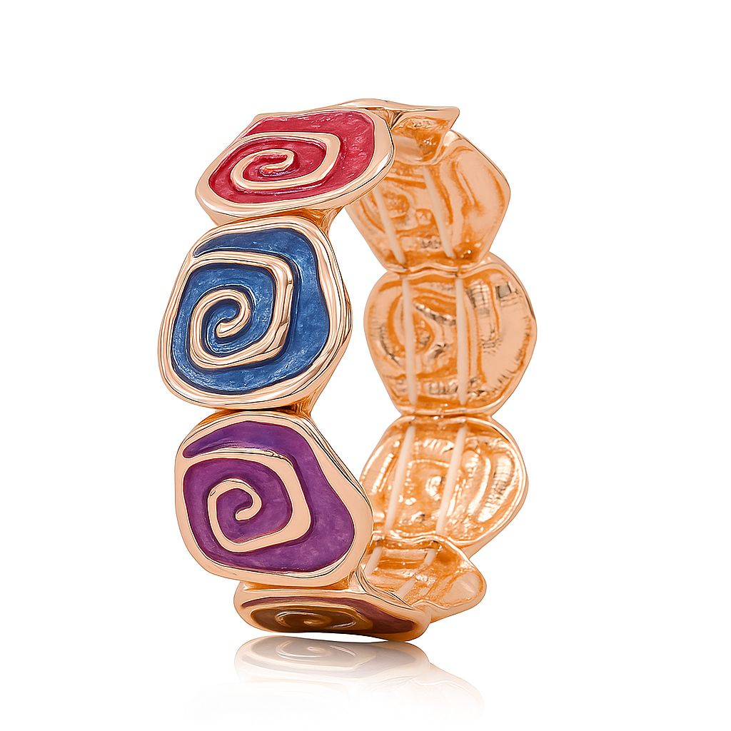 KC gold plated colorful spiral enamel bracelet for women