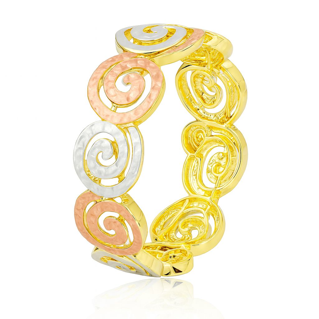 KC gold plated spiral enamel bangle bracelet for women