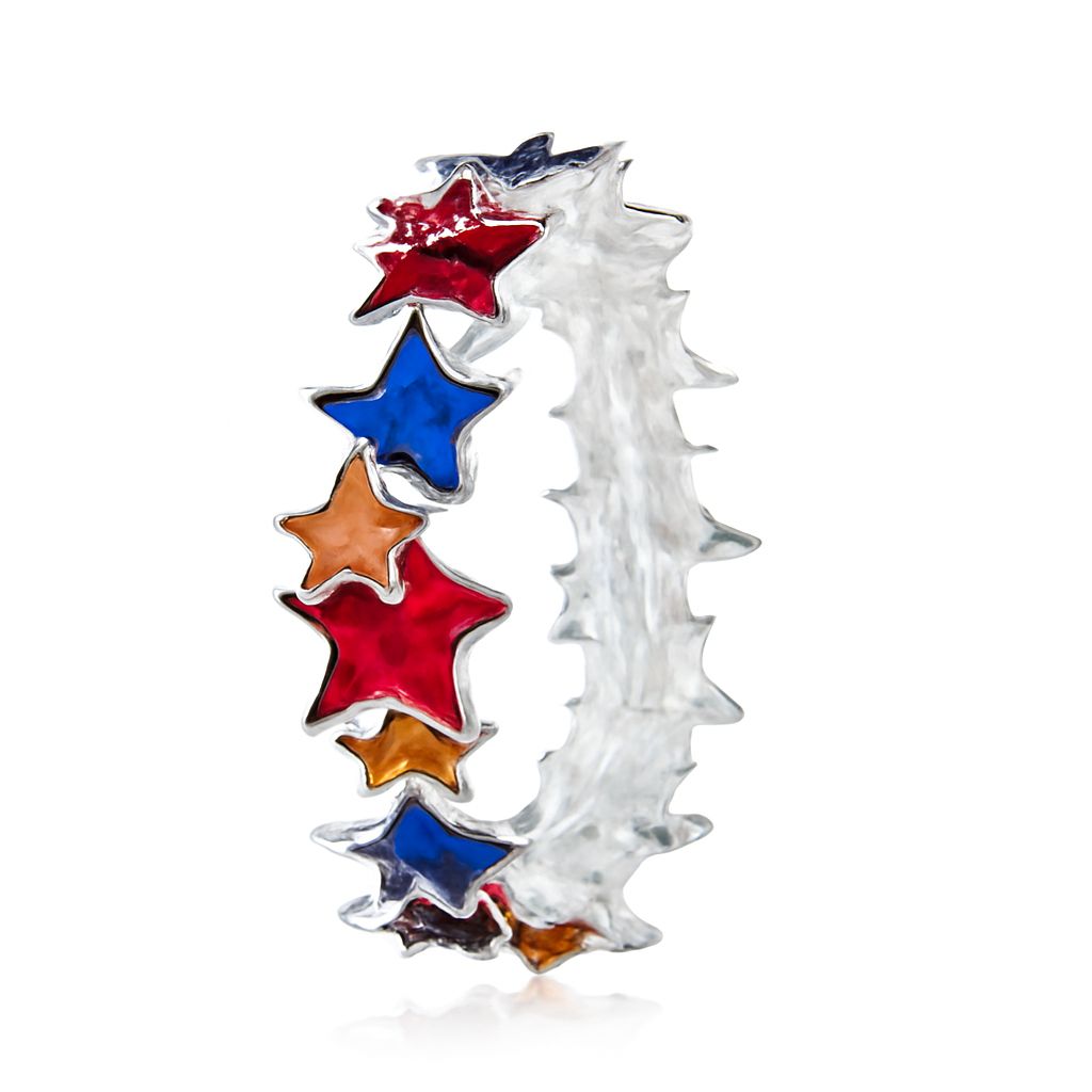 Hand-painted colorful star bracelet for women, KC gold plated alloy jewelry