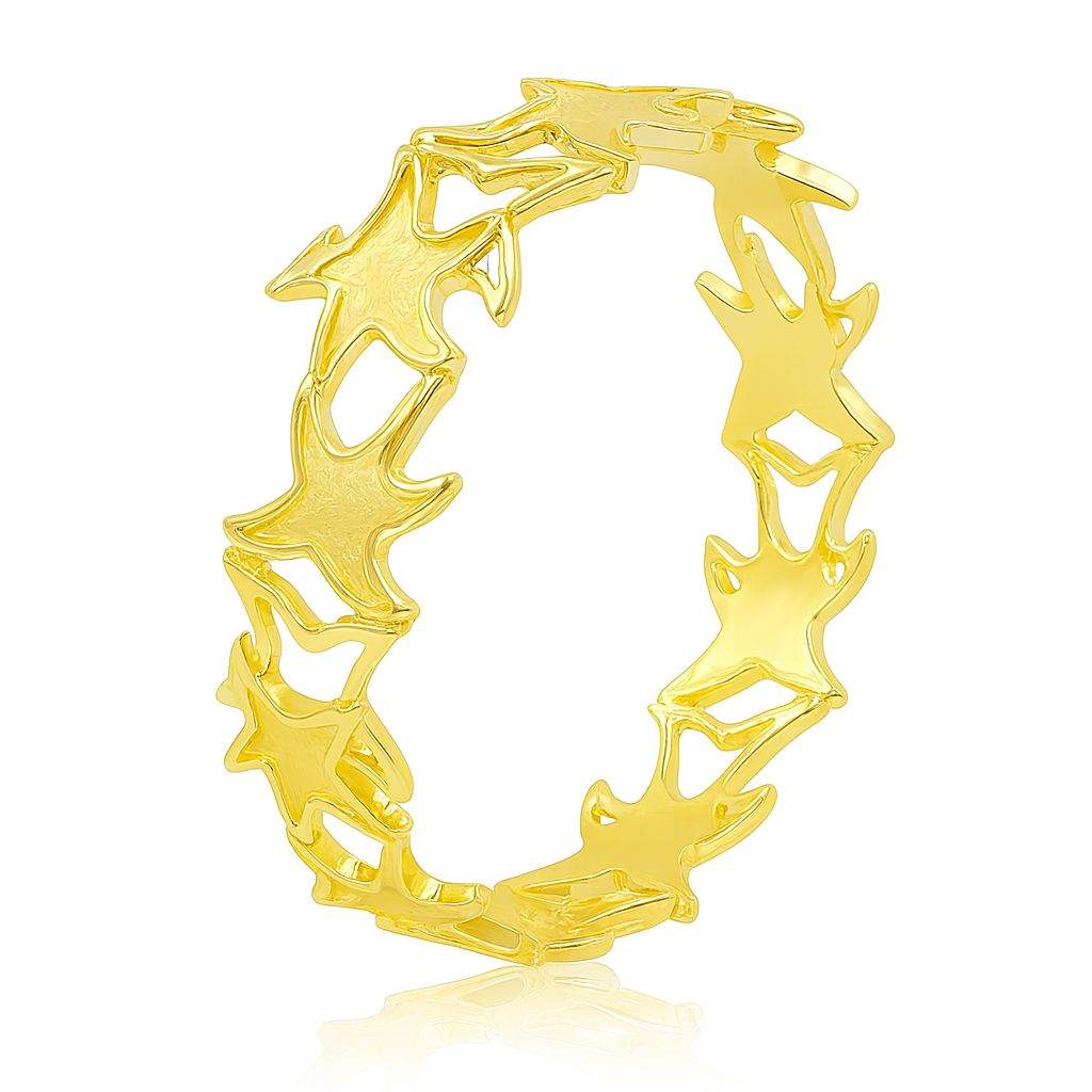 Star Outline Gold Bracelet with modern openwork star design and KC gold plated alloy finish