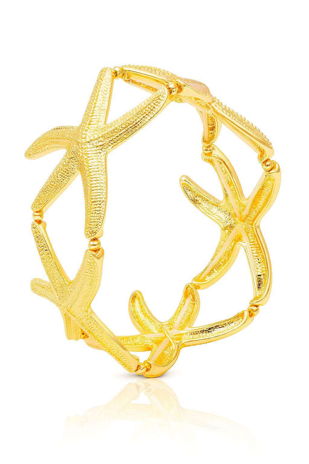 Gold starfish bracelet with KC gold plating and enamel details