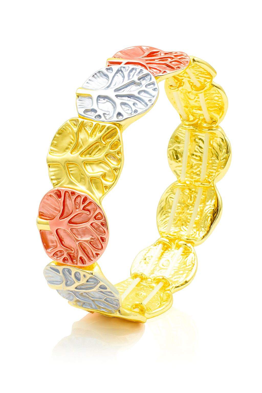 Tree of Life enamel bangle with KC gold plating – front view