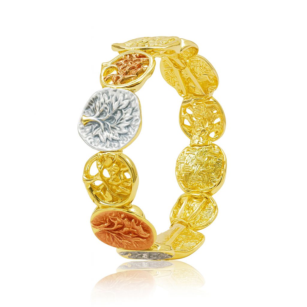 Tree of Life gold enamel bracelet for women – front view