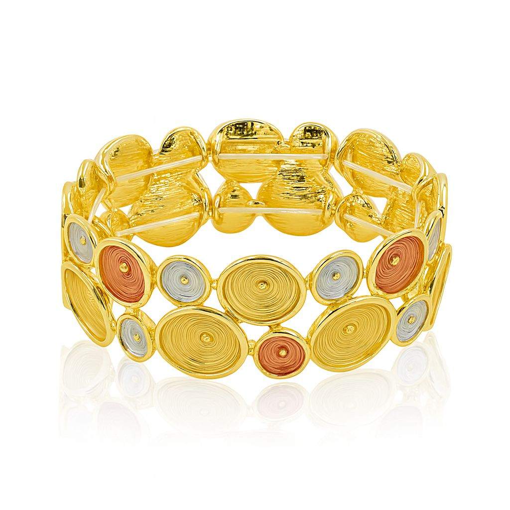 Tri-color artistic textured bracelet for women