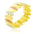Tri-color hand-painted enamel gold bracelet for women