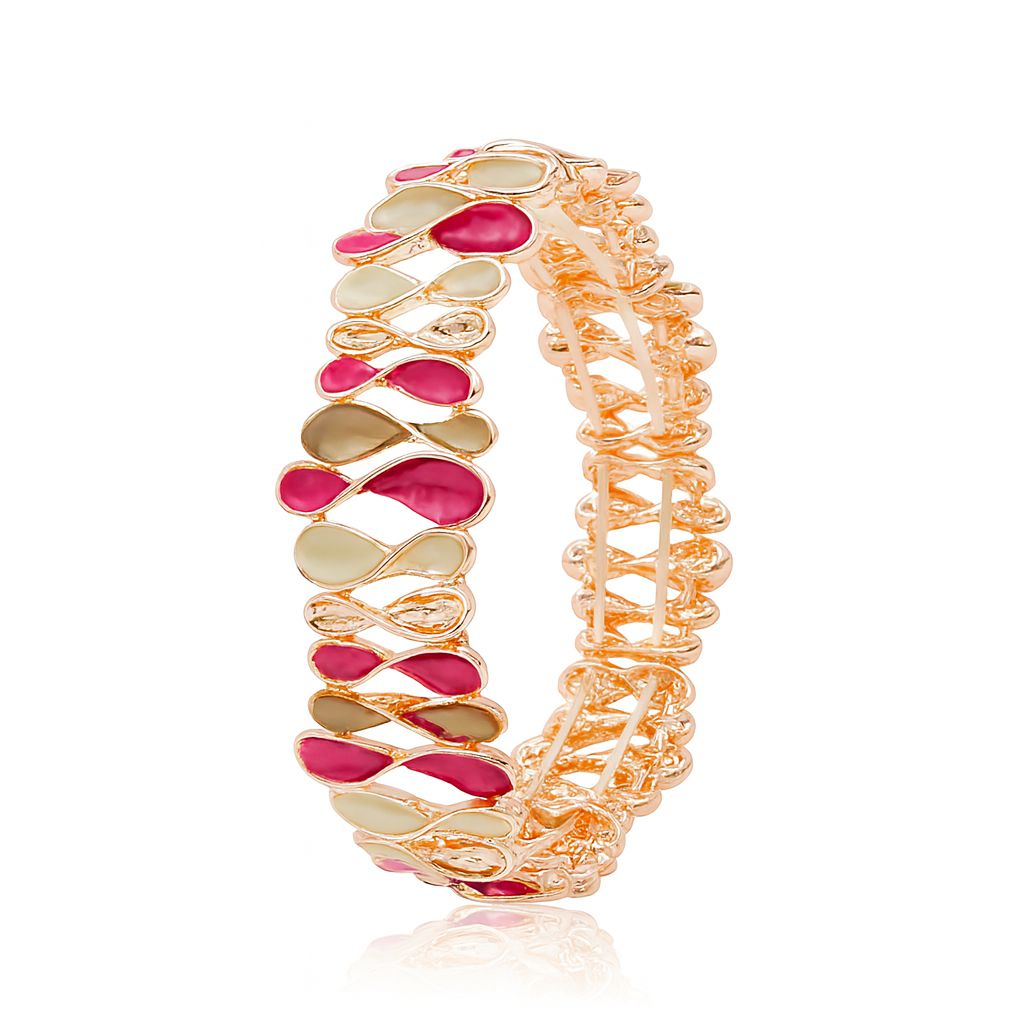 KC gold plated waterdrop enamel bracelet with hand-painted details