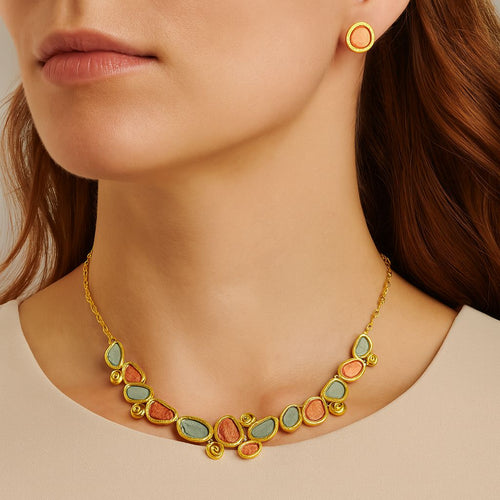 PALLAS Jewelry gift box with artistic enamel necklace set